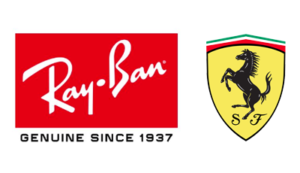 Logo RayBan, collaboration avec Ferrari